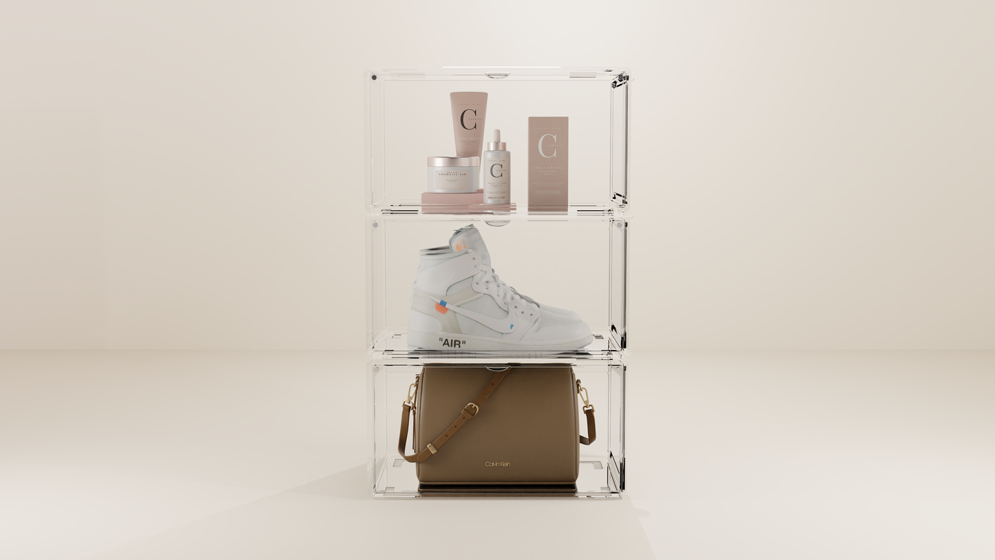 PRE-ORDER | Clear Shoe Boxes 2.0 | 12 Pack - Two-Door Drop Front Box